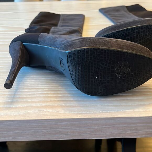 Stuart Weitzman Skyline Platform Boots Black Suede Leather size 9 - Picture 10 of 14